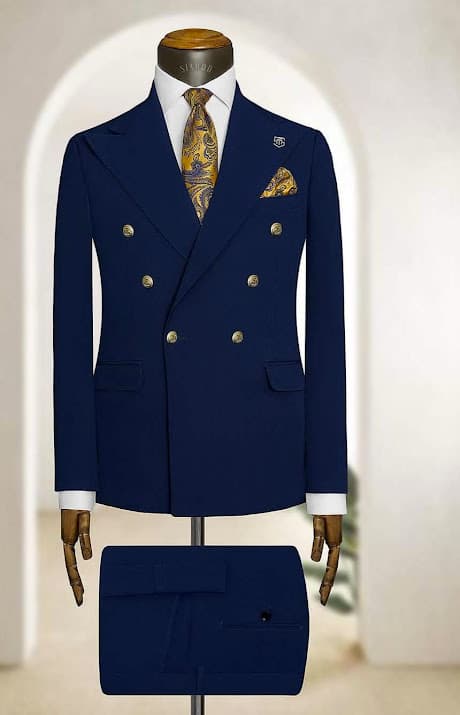 The Royal Ambassador Navy Double-Breasted Suit